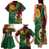 Halo Vanuatu Family Matching Tank Maxi Dress and Hawaiian Shirt Happy 45th Independence Anniversary