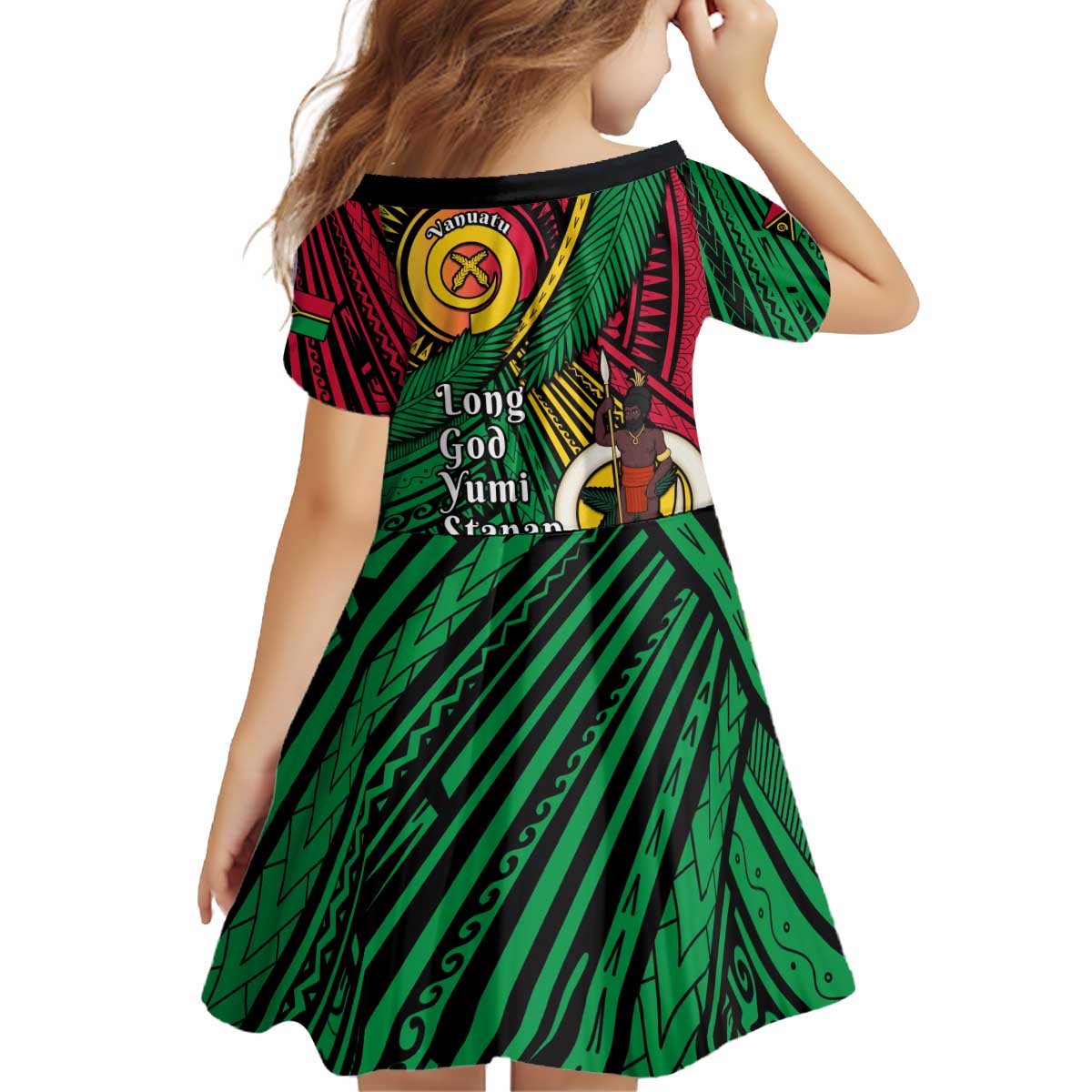 Halo Vanuatu Kid Short Sleeve Dress Happy 45th Independence Anniversary