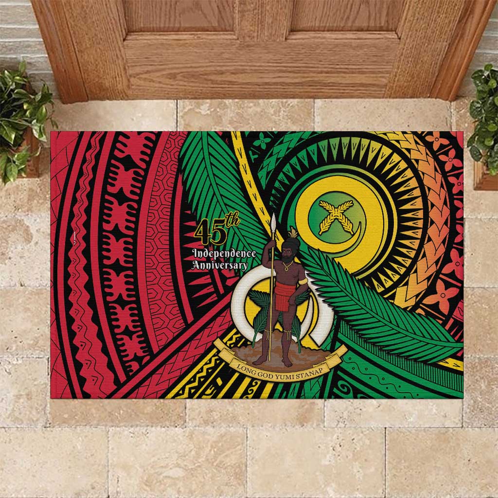 Halo Vanuatu Rubber Doormat Happy 45th Independence Anniversary