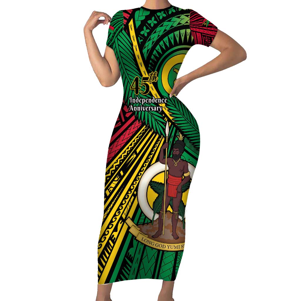 Halo Vanuatu Short Sleeve Bodycon Dress Happy 45th Independence Anniversary