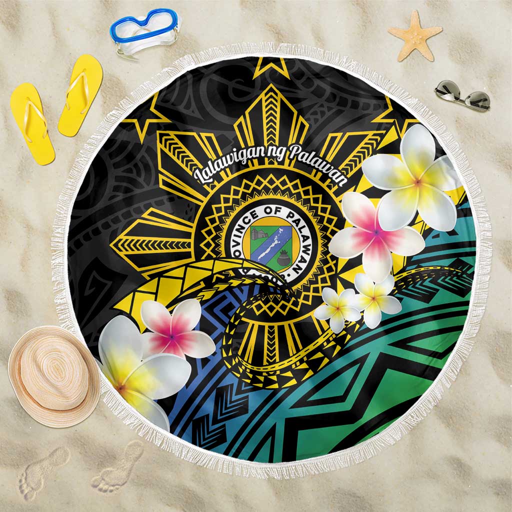 Lalawigan ng Palawan Beach Blanket Philippines Province Land of Promise LT14 One Size 150cm Black - Polynesian Pride