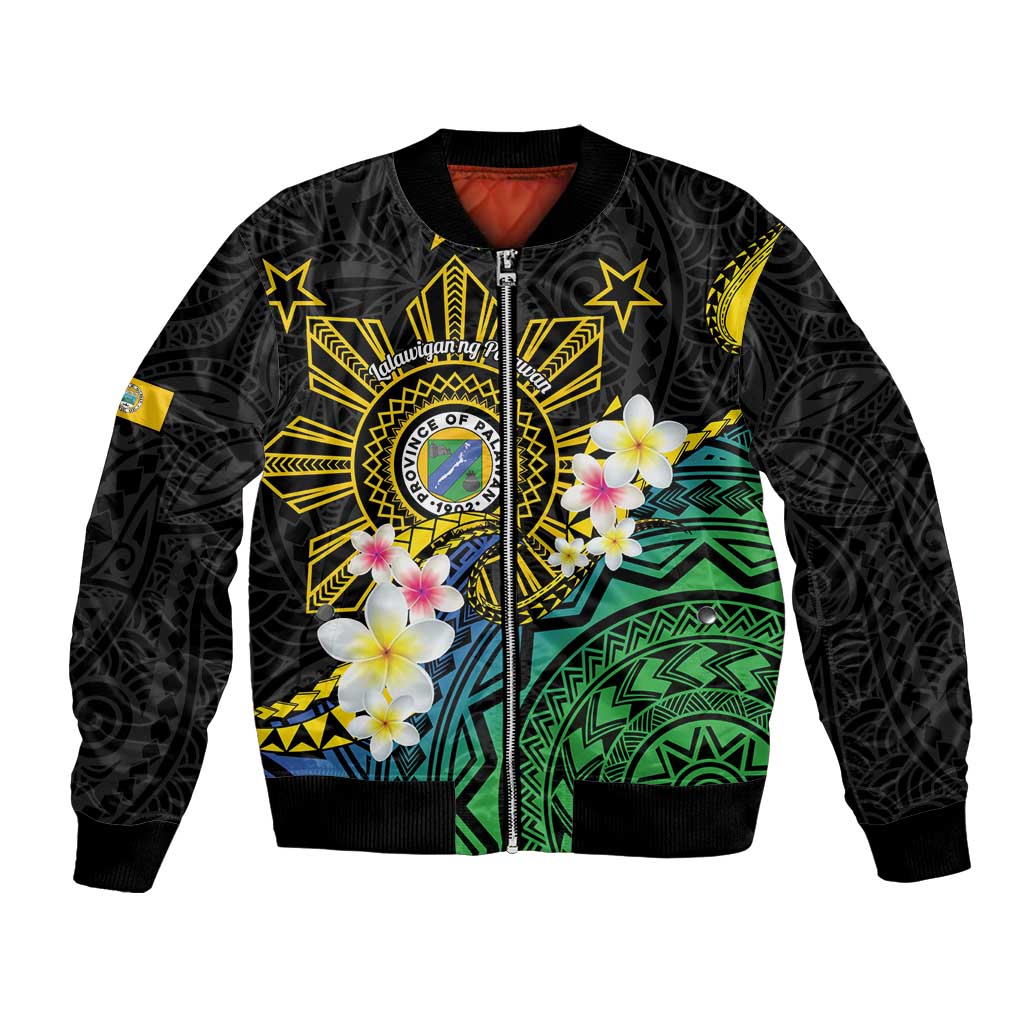 Lalawigan ng Palawan Bomber Jacket Philippines Province Land of Promise LT14 Unisex Black - Polynesian Pride