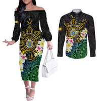 Lalawigan ng Palawan Couples Matching Off The Shoulder Long Sleeve Dress and Long Sleeve Button Shirt Philippines Province Land of Promise