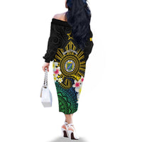 Lalawigan ng Palawan Family Matching Off The Shoulder Long Sleeve Dress and Hawaiian Shirt Philippines Province Land of Promise