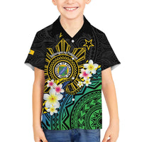Lalawigan ng Palawan Family Matching Off Shoulder Maxi Dress and Hawaiian Shirt Philippines Province Land of Promise LT14 Son's Shirt Black - Polynesian Pride