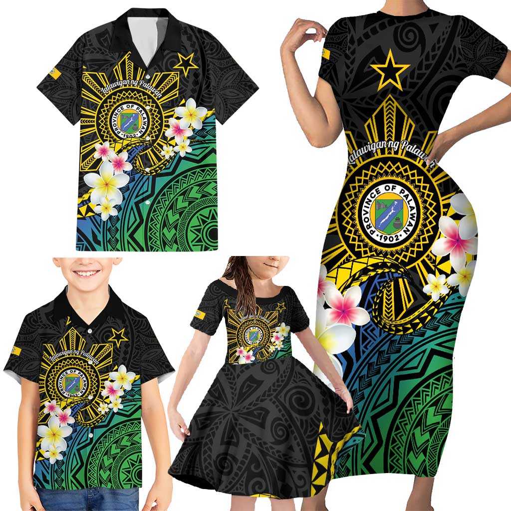 Lalawigan ng Palawan Family Matching Short Sleeve Bodycon Dress and Hawaiian Shirt Philippines Province Land of Promise