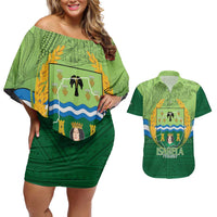 Isabela Philippines Couples Matching Off Shoulder Short Dress and Hawaiian Shirt Queen Province Of The North