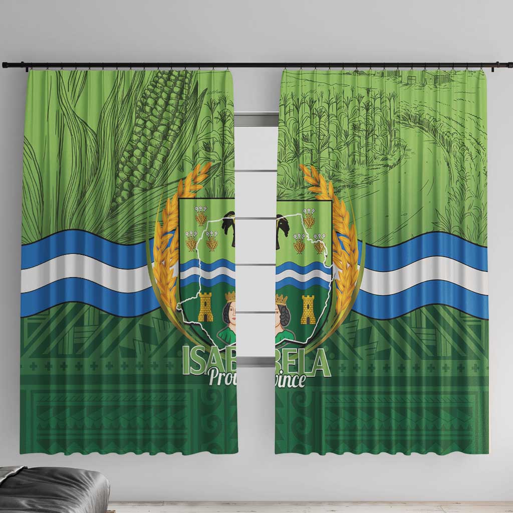 Isabela Philippines Window Curtain Queen Province Of The North LT14 With Hooks Green - Polynesian Pride