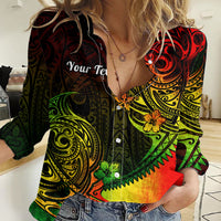 Personalised Polynesian Tribal Women Casual Shirt Unique Reggae LT14