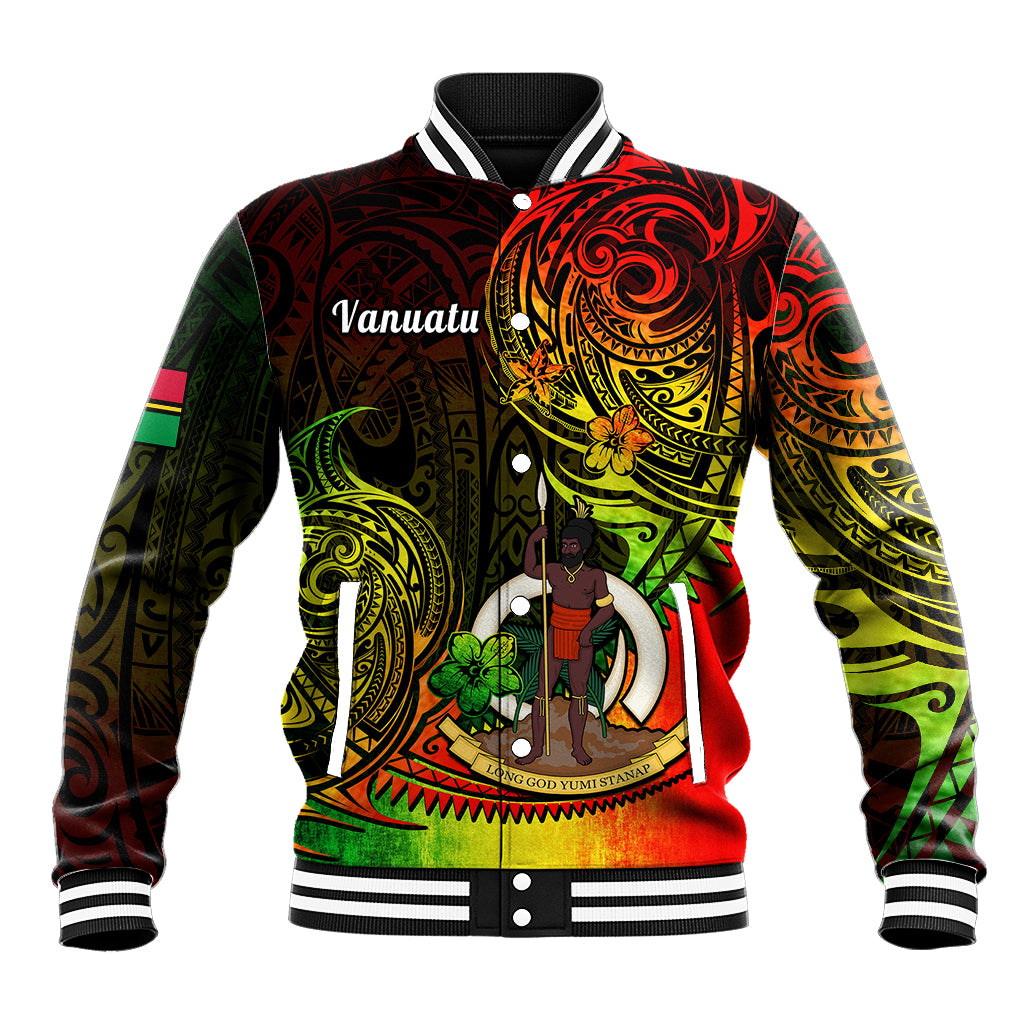 Polynesian Pride Vanuatu Baseball Jacket Reggae Polynesia Long God Yumi Stanap LT14 Unisex Reggae - Polynesian Pride