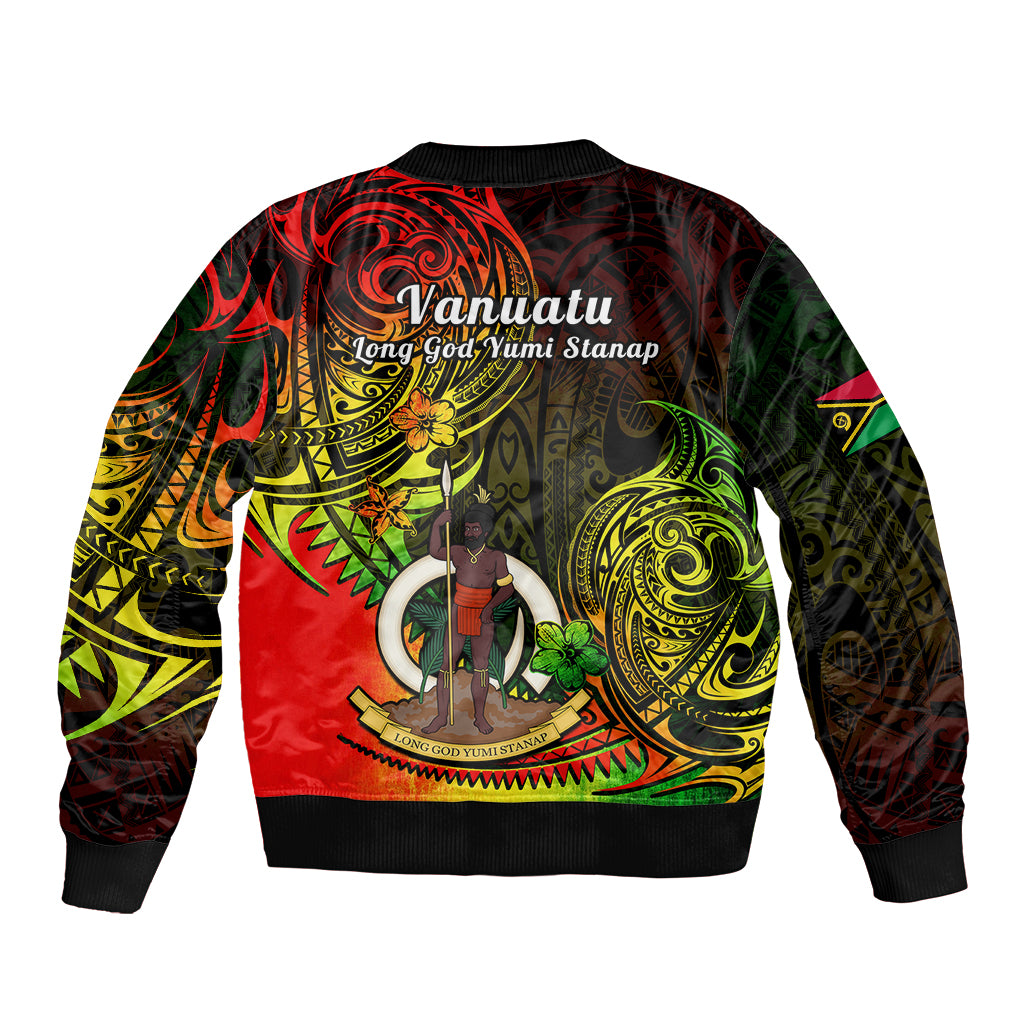 Polynesian Pride Vanuatu Bomber Jacket Reggae Polynesia Long God Yumi Stanap LT14 - Polynesian Pride