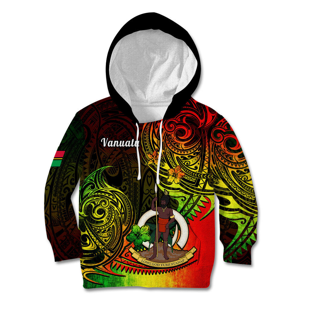 Polynesian Pride Vanuatu Kid Hoodie Reggae Polynesia Long God Yumi Stanap LT14 Hoodie Reggae - Polynesian Pride