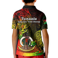 Polynesian Pride Vanuatu Kid Polo Shirt Reggae Polynesia Long God Yumi Stanap LT14 - Polynesian Pride