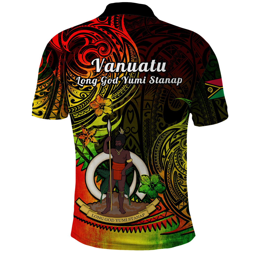Polynesian Pride Vanuatu Polo Shirt Reggae Polynesia Long God Yumi Stanap LT14 - Polynesian Pride