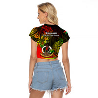 Polynesian Pride Vanuatu Raglan Cropped T Shirt Reggae Polynesia Long God Yumi Stanap LT14 - Polynesian Pride