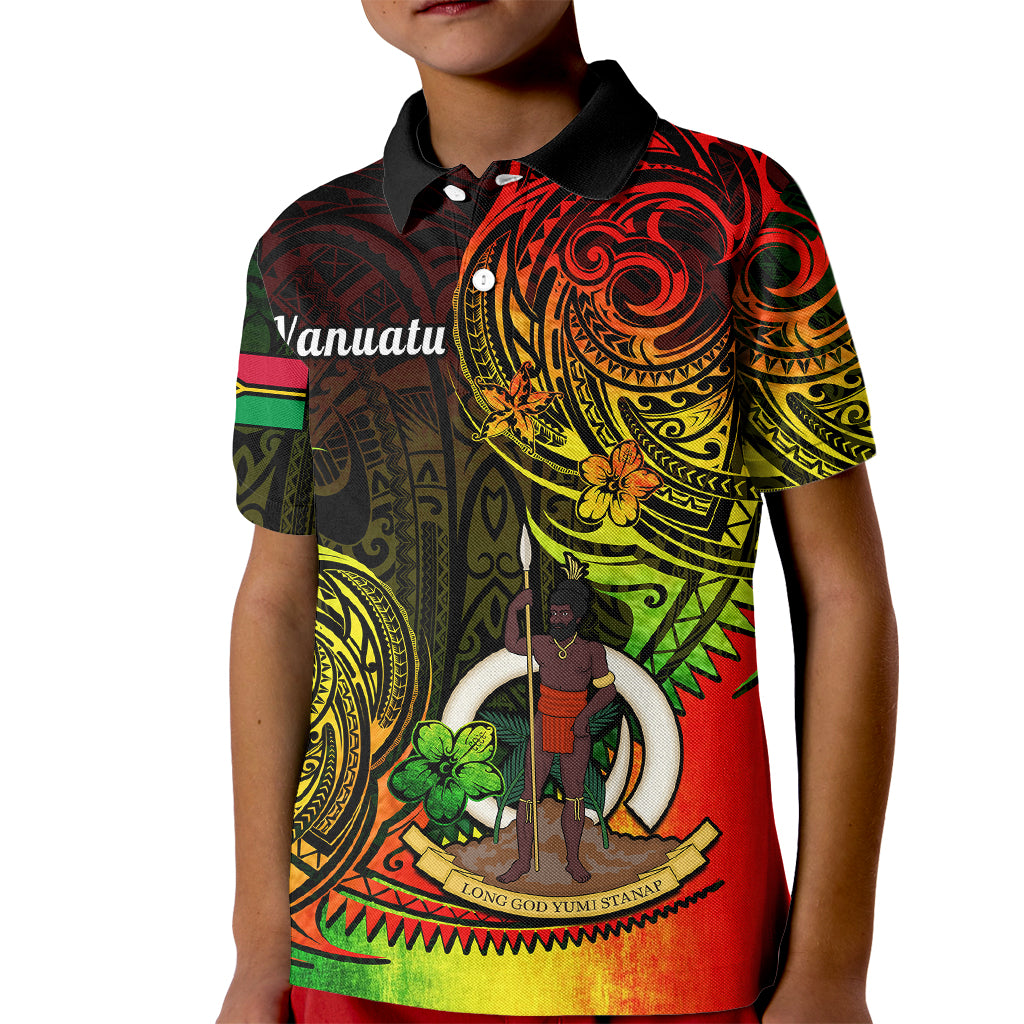 Personalised Vanuatu Kid Polo Shirt Reggae Polynesia Long God Yumi Stanap LT14 Kid Reggae - Polynesian Pride