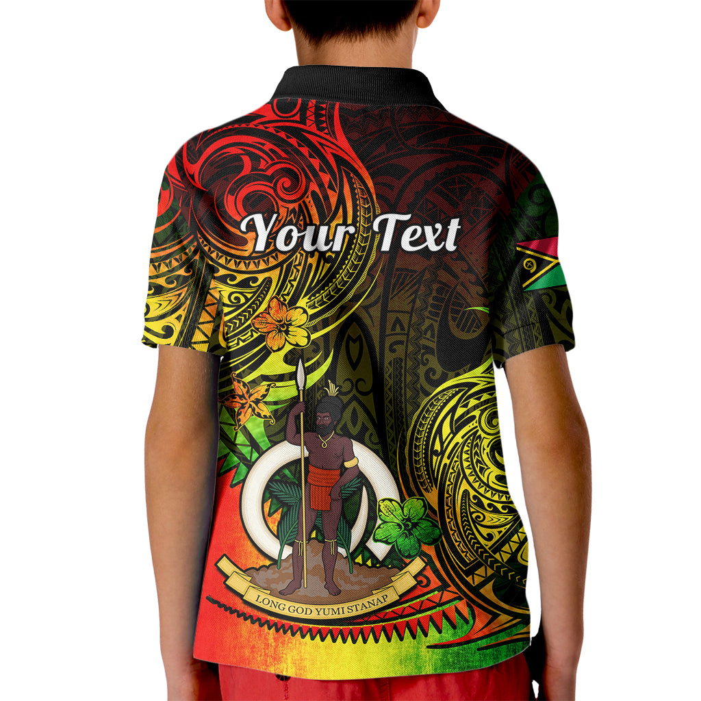 Personalised Vanuatu Kid Polo Shirt Reggae Polynesia Long God Yumi Stanap LT14 - Polynesian Pride