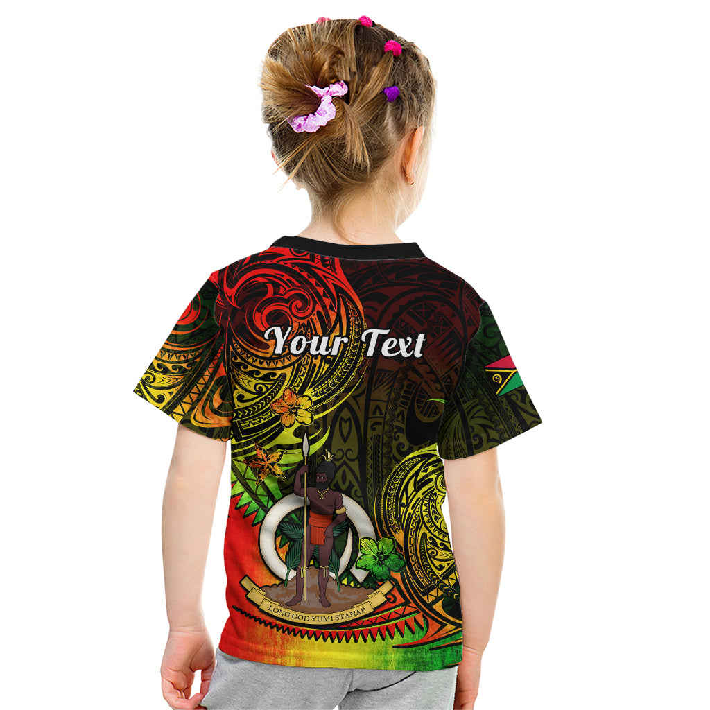 Personalised Vanuatu Kid T Shirt Reggae Polynesia Long God Yumi Stanap LT14 - Polynesian Pride