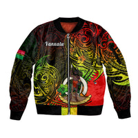 Personalised Vanuatu Sleeve Zip Bomber Jacket Reggae Polynesia Long God Yumi Stanap LT14 Unisex Reggae - Polynesian Pride