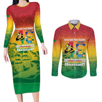 Vanuatu Indipendens Dei Couples Matching Long Sleeve Bodycon Dress and Long Sleeve Button Shirt Yumi 46th Independence Anniversary