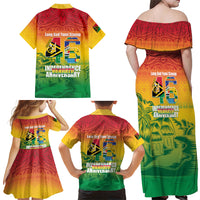 Vanuatu Indipendens Dei Family Matching Off Shoulder Maxi Dress and Hawaiian Shirt Yumi 46th Independence Anniversary
