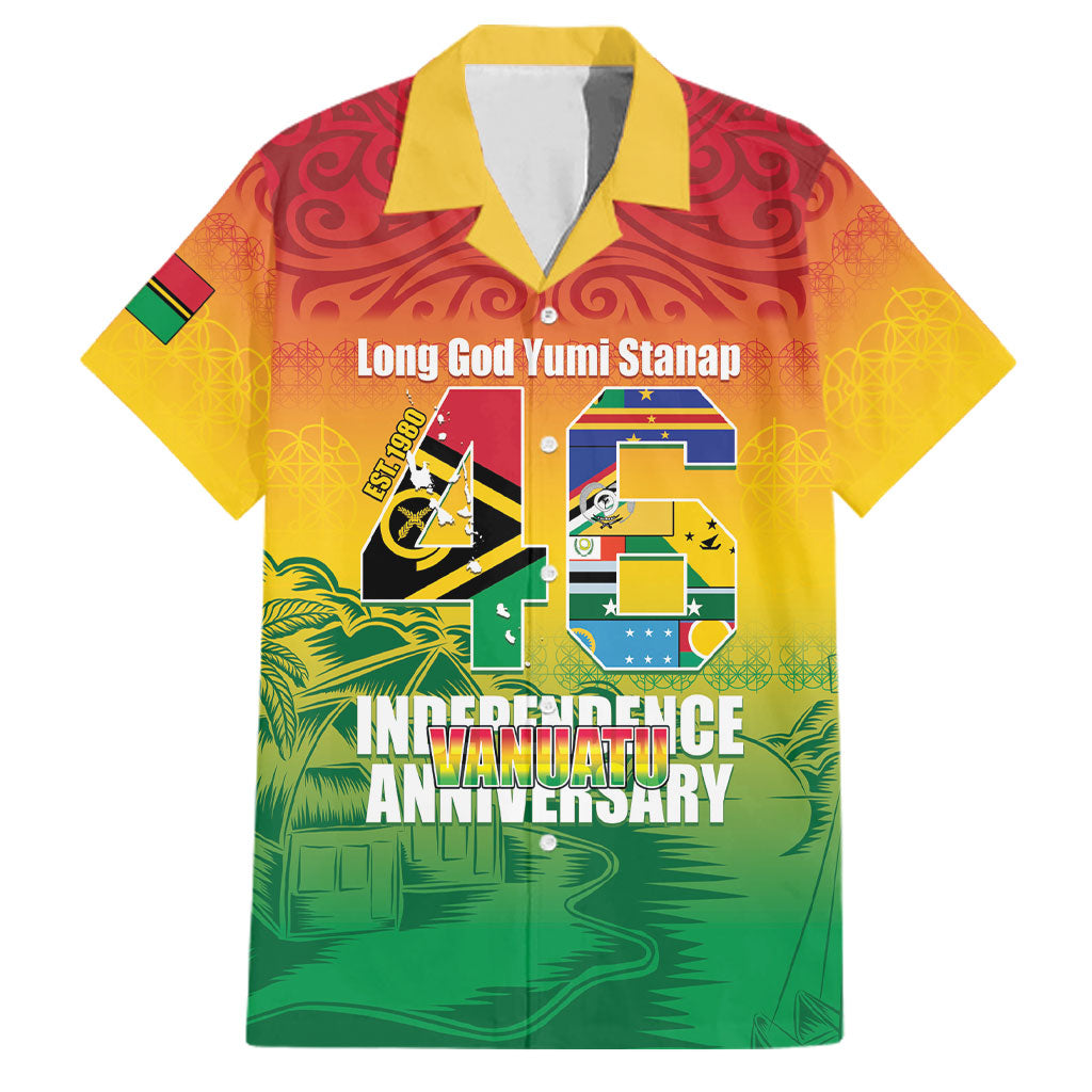 Vanuatu Indipendens Dei Family Matching Off Shoulder Maxi Dress and Hawaiian Shirt Yumi 46th Independence Anniversary