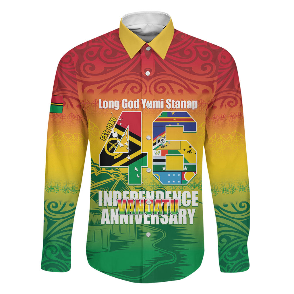 Vanuatu Indipendens Dei Family Matching Off Shoulder Maxi Dress and Hawaiian Shirt Yumi 46th Independence Anniversary