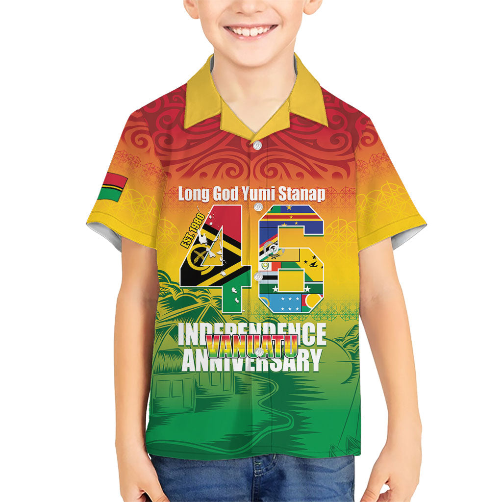 Vanuatu Indipendens Dei Kid Hawaiian Shirt Yumi 46th Independence Anniversary