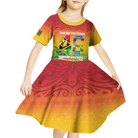 Vanuatu Indipendens Dei Kid Short Sleeve Dress Yumi 46th Independence Anniversary LT14 - Polynesian Pride