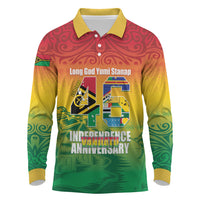 Vanuatu Indipendens Dei Long Sleeve Polo Shirt Yumi 46th Independence Anniversary LT14 Reggae - Polynesian Pride