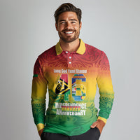 Vanuatu Indipendens Dei Long Sleeve Polo Shirt Yumi 46th Independence Anniversary LT14 - Polynesian Pride