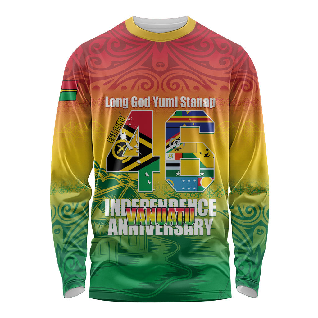 Vanuatu Indipendens Dei Long Sleeve Shirt Yumi 46th Independence Anniversary
