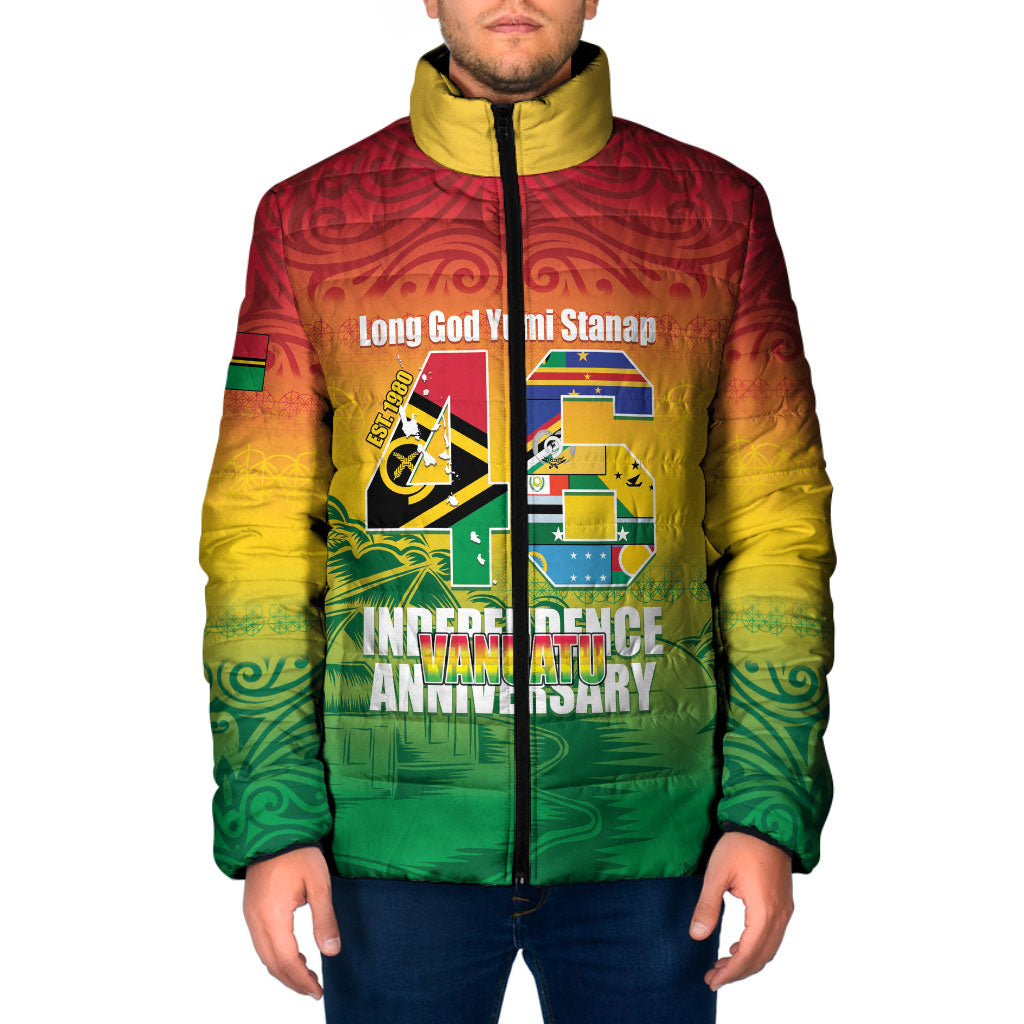 Vanuatu Indipendens Dei Padded Jacket Yumi 46th Independence Anniversary LT14 Men Reggae - Polynesian Pride