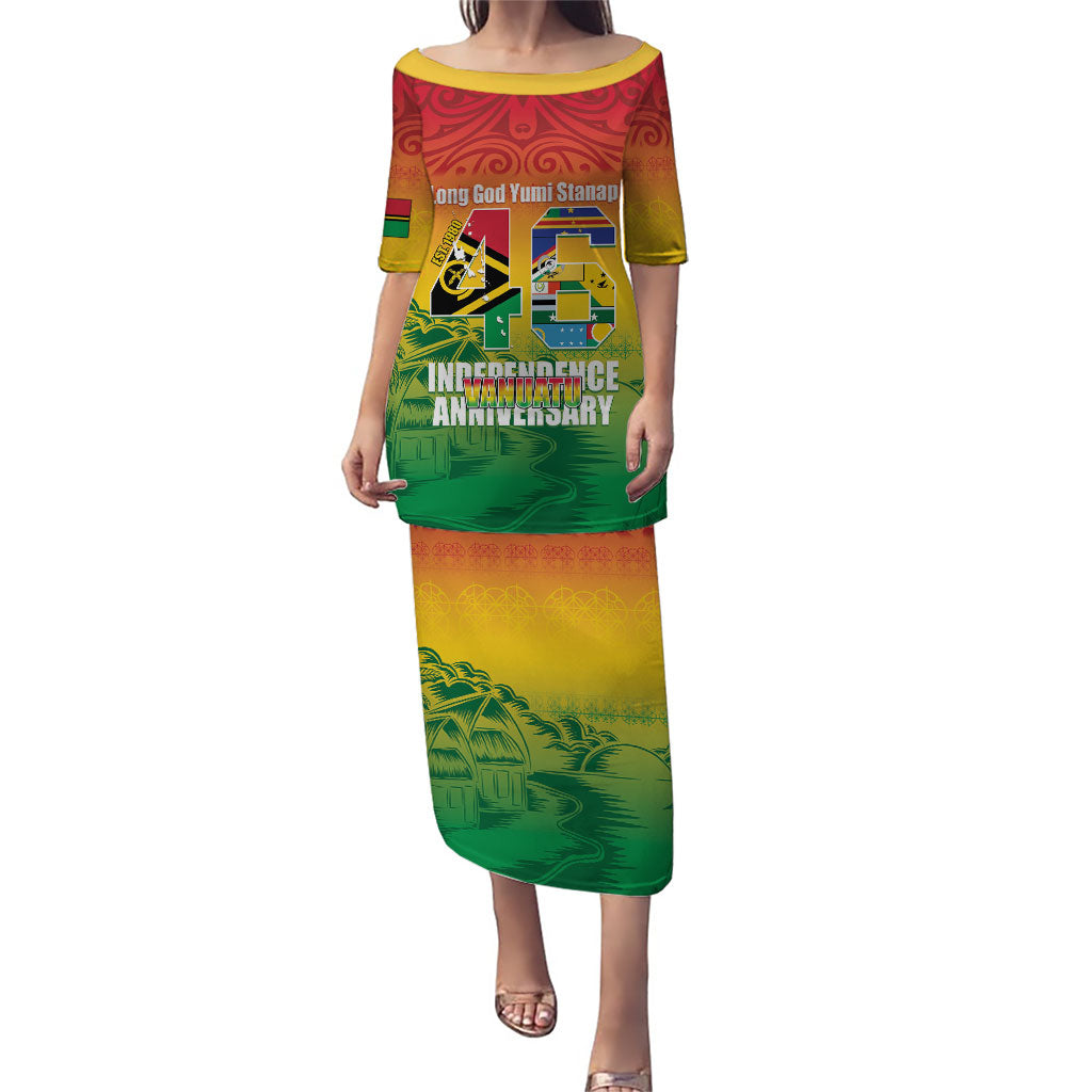 Vanuatu Indipendens Dei Puletasi Yumi 46th Independence Anniversary LT14 Long Dress Reggae - Polynesian Pride