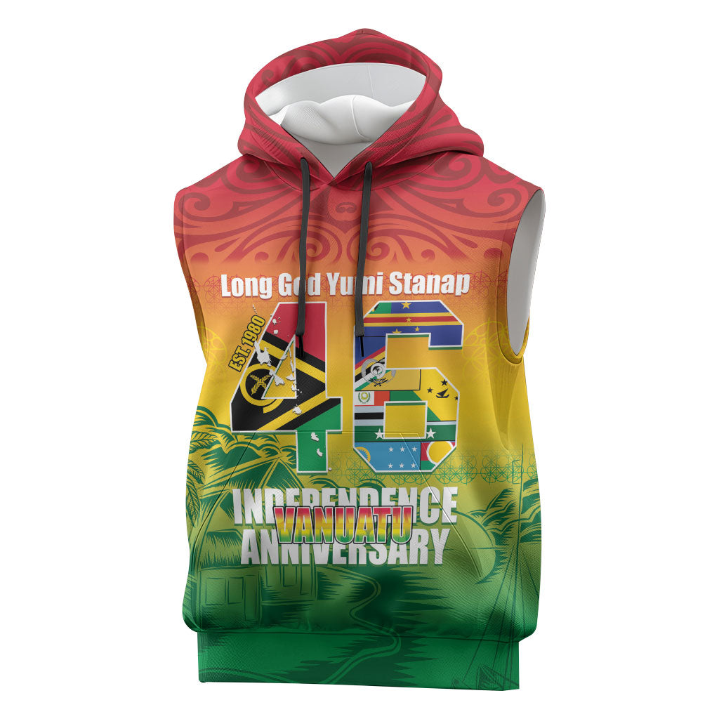 Vanuatu Indipendens Dei Sleeveless Hoodie Yumi 46th Independence Anniversary LT14 Reggae - Polynesian Pride