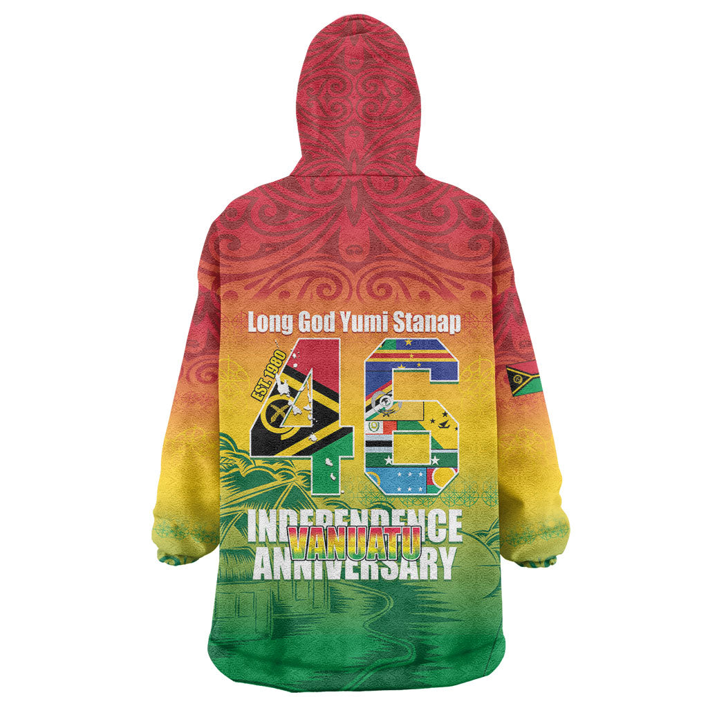 Vanuatu Indipendens Dei Wearable Blanket Hoodie Yumi 46th Independence Anniversary LT14 - Polynesian Pride