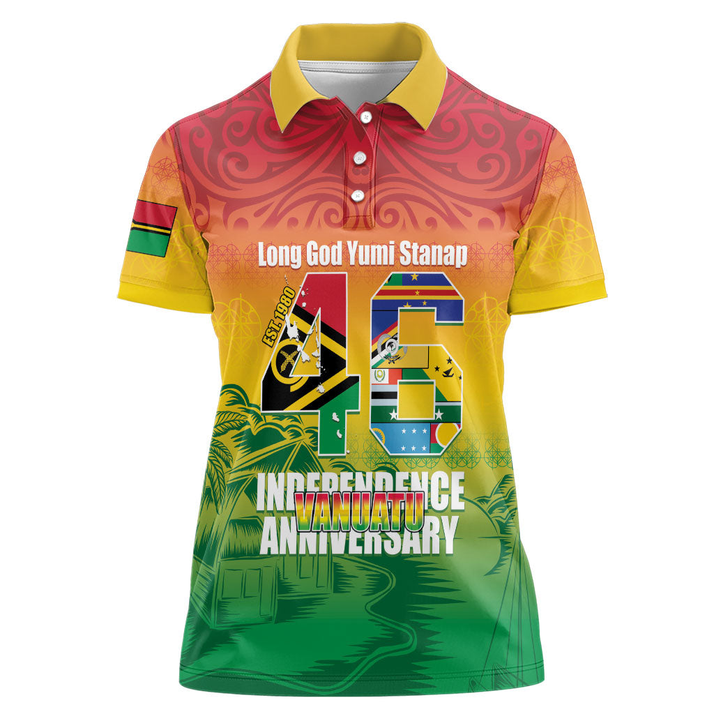 Vanuatu Indipendens Dei Women Polo Shirt Yumi 46th Independence Anniversary LT14 Female Reggae - Polynesian Pride
