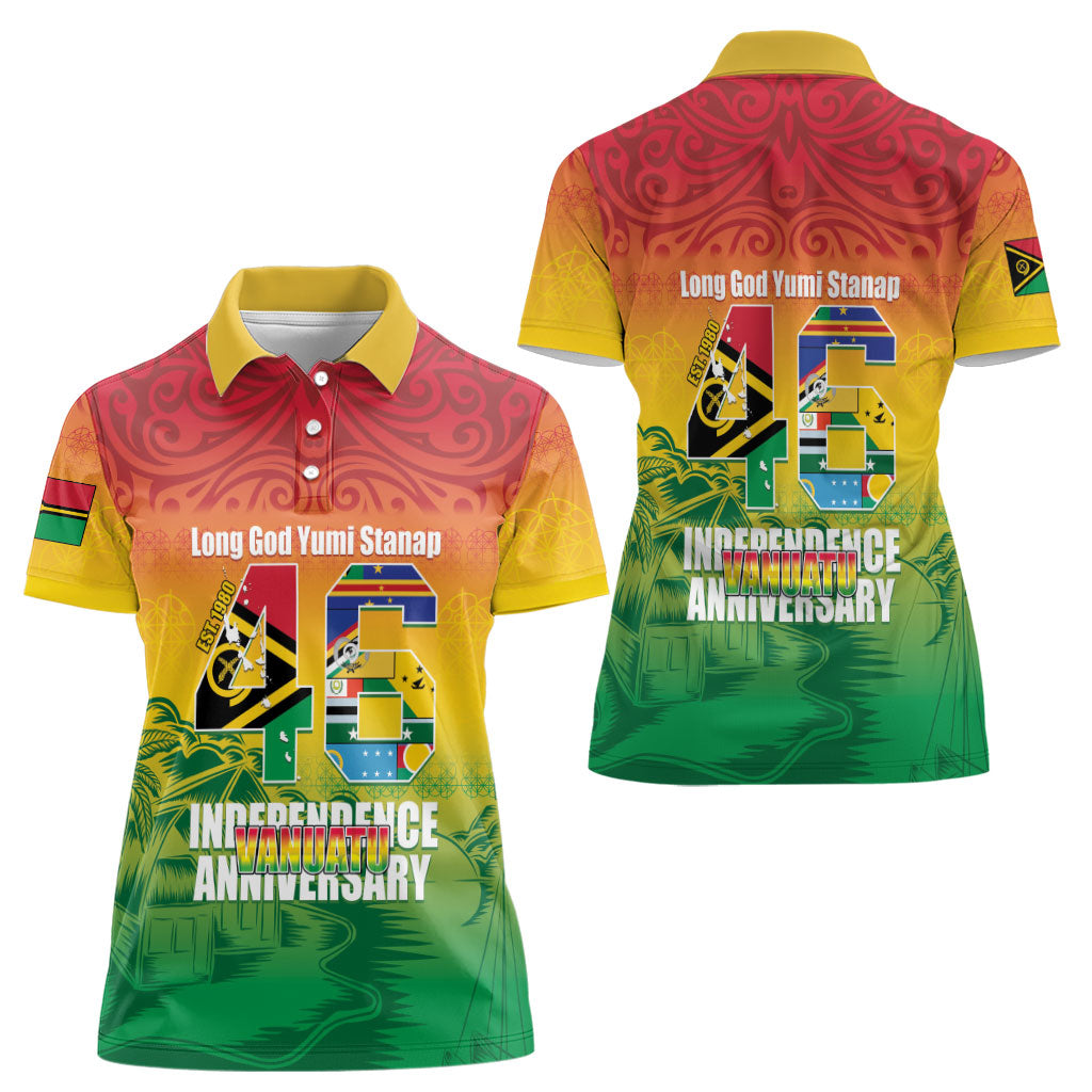 Vanuatu Indipendens Dei Women Polo Shirt Yumi 46th Independence Anniversary LT14 - Polynesian Pride