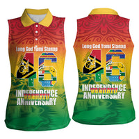 Vanuatu Indipendens Dei Women Sleeveless Polo Shirt Yumi 46th Independence Anniversary LT14 - Polynesian Pride