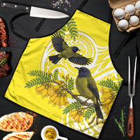 Bellbird New Zealand Apron Korimako Kowhai Maori Pattern LT14 Yellow - Polynesian Pride