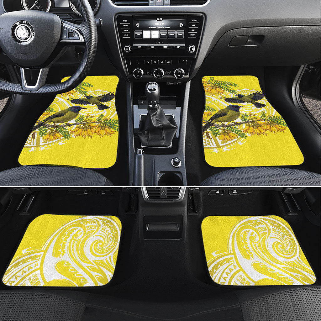 Bellbird New Zealand Car Mats Korimako Kowhai Maori Pattern
