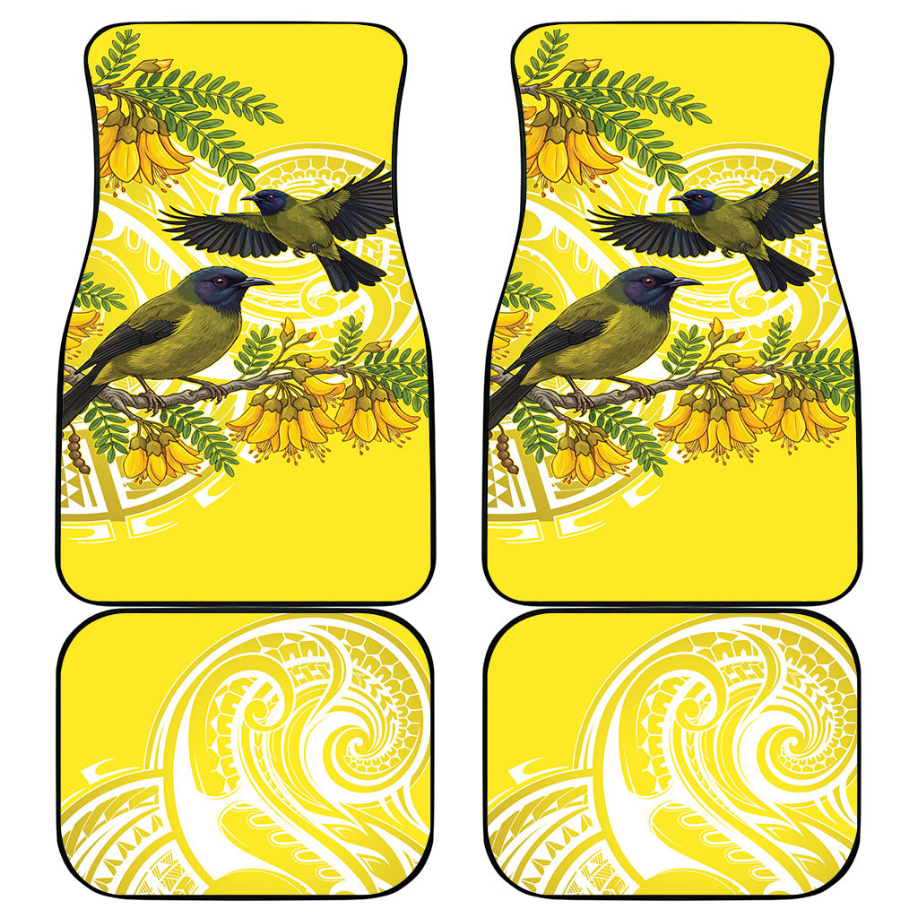 Bellbird New Zealand Car Mats Korimako Kowhai Maori Pattern