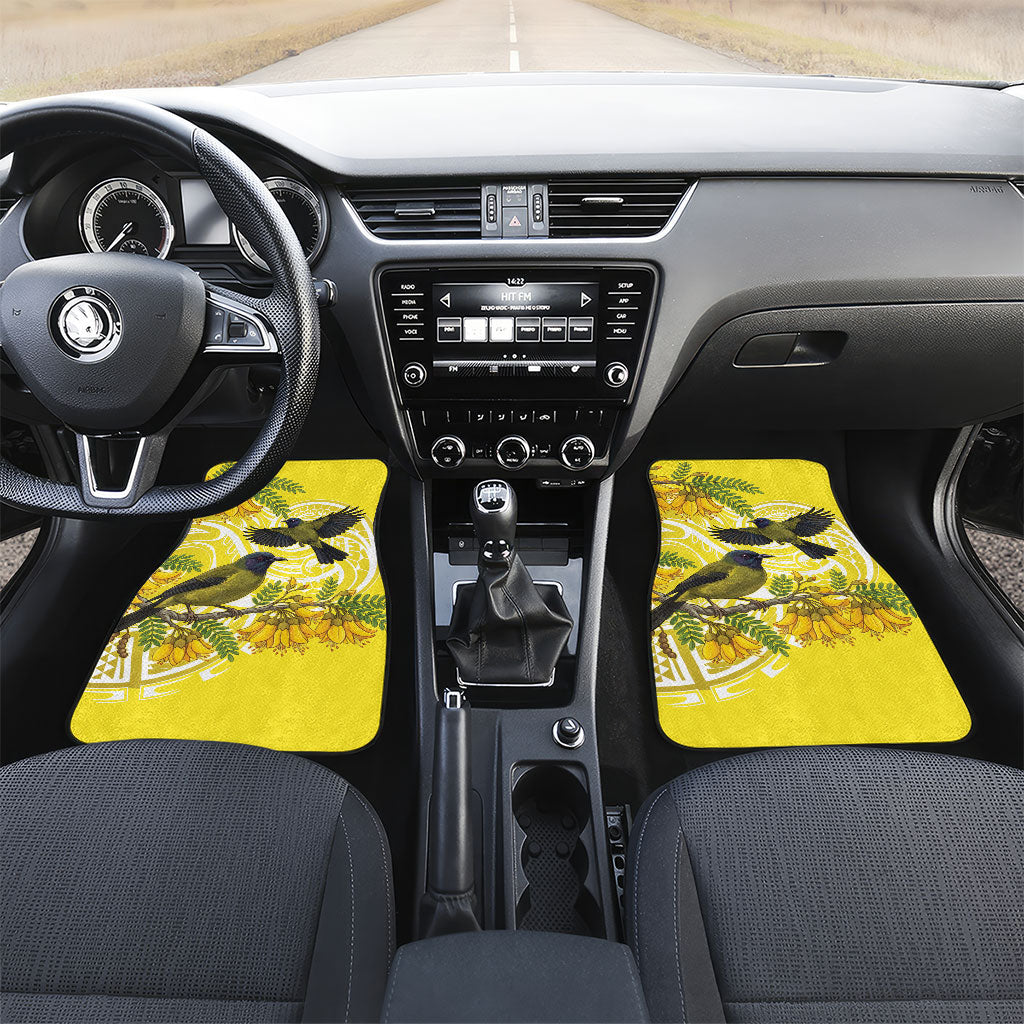 Bellbird New Zealand Car Mats Korimako Kowhai Maori Pattern