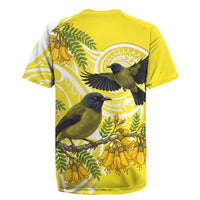 Bellbird New Zealand Rugby Jersey Korimako Kowhai Maori Pattern