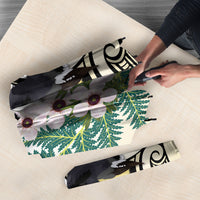 Endemic Tomtit New Zealand Umbrella Miromiro Manuka Silver Fern Maori Pattern LT14 - Polynesian Pride