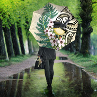 Endemic Tomtit New Zealand Umbrella Miromiro Manuka Silver Fern Maori Pattern LT14 - Polynesian Pride