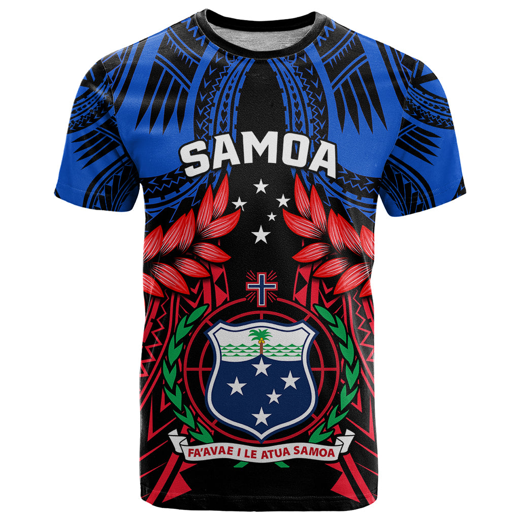 Samoa T Shirt Heritage Festival Samoan Tattoo With Ula Fala Kava Bowl LT14 Blue - Polynesian Pride