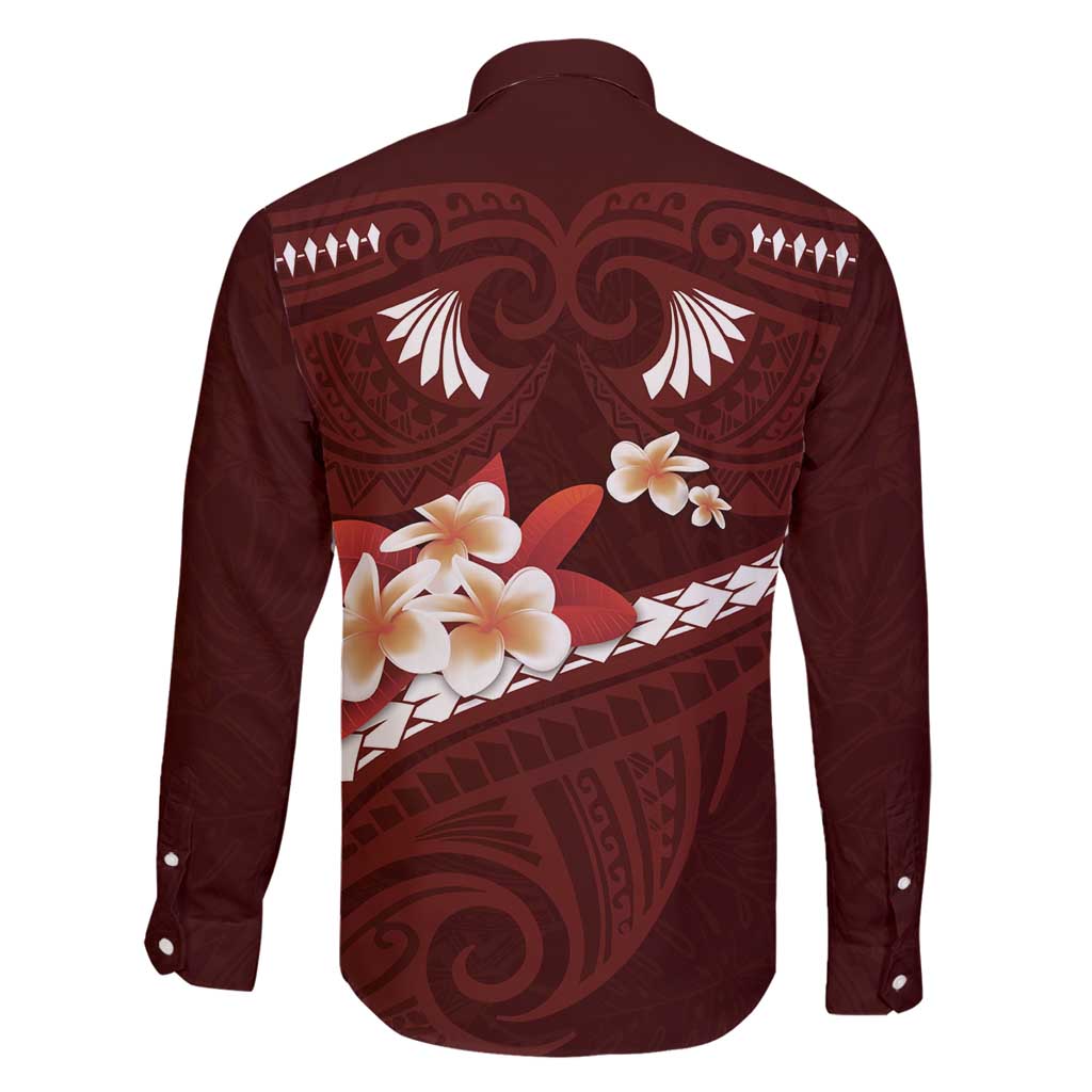 Oxblood Polynesia Family Matching Mermaid Dress and Hawaiian Shirt Tribal Pattern Tropical Frangipani LT14 - Polynesian Pride