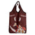 Oxblood Polynesia Grocery Bag Tribal Pattern Tropical Frangipani
