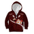Oxblood Polynesia Kid Hoodie Tribal Pattern Tropical Frangipani